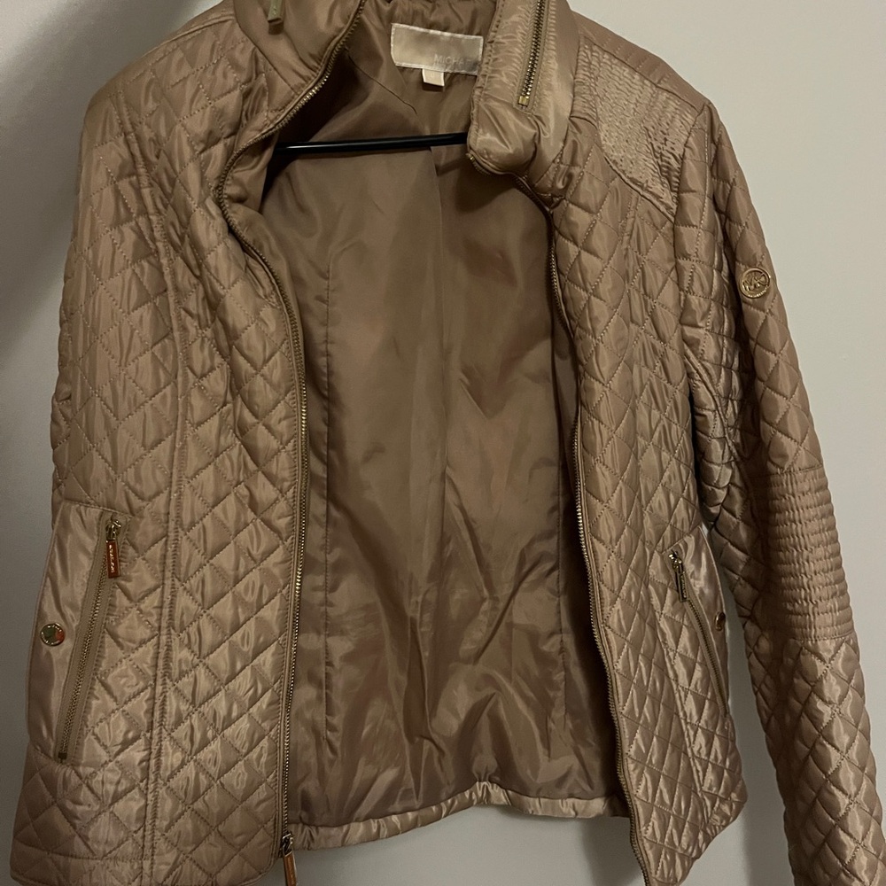 Michael Kors Quilted Gold Bomber Jacket